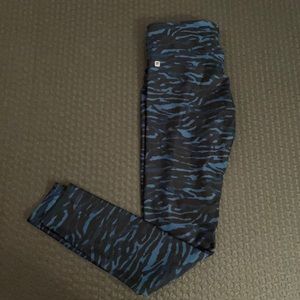 Fabletics blue and black print leggings